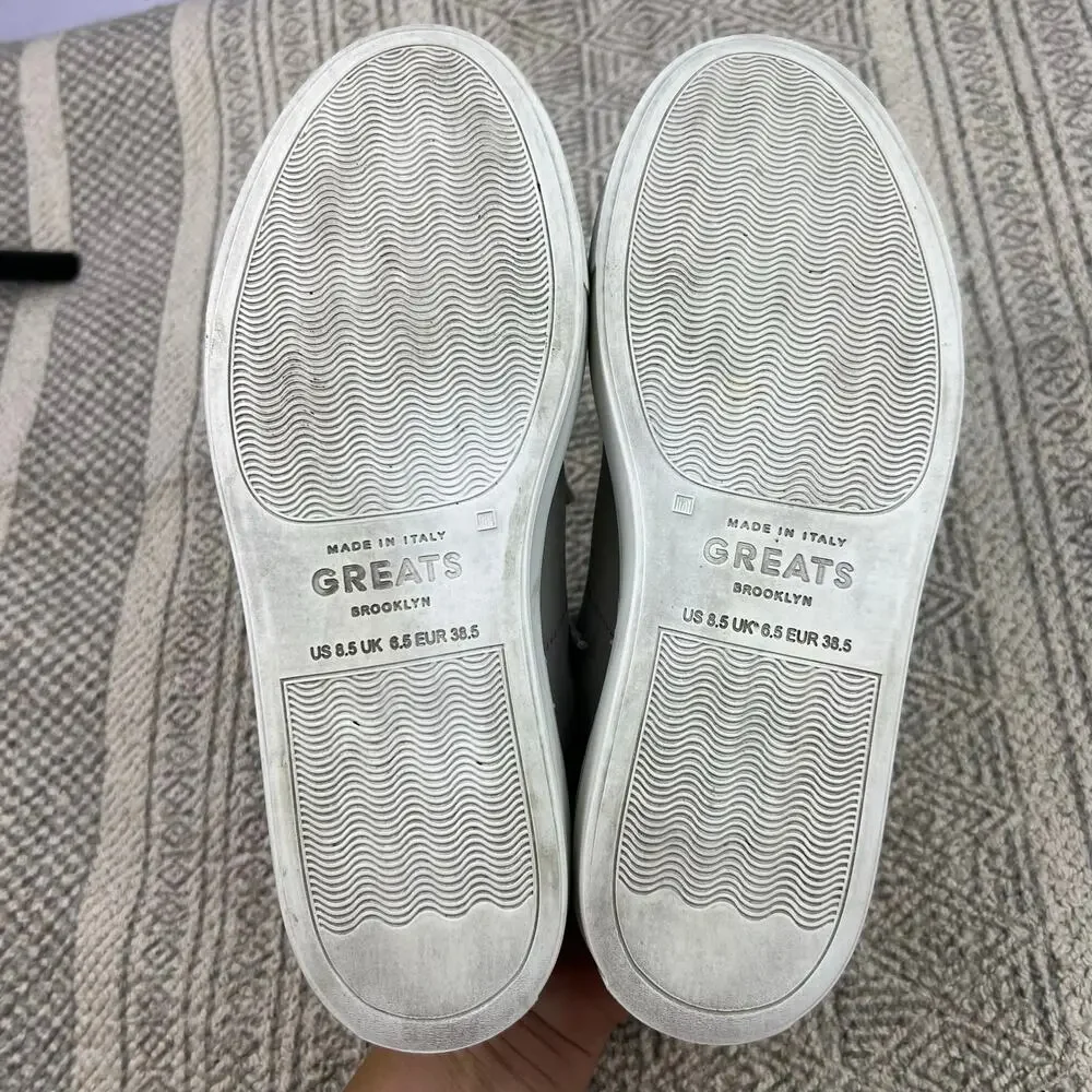 GREATS Royale Court Sneakers Gray Nubuck Leather Minimalist Low Top Casual Shoes